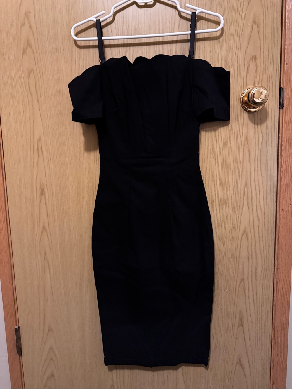 Tatyana Betty Paige Black Shoulder Sheath Dress